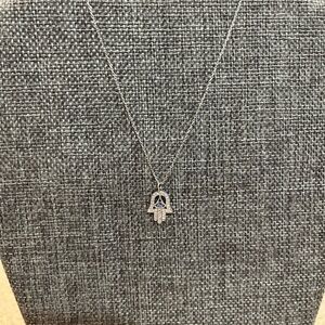 Touchstone Crystal Silver Hamsa Necklace